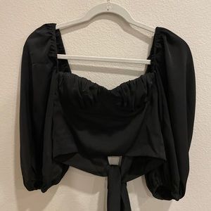 Black Tie Back Crop Top